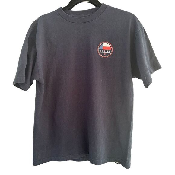 Hurley Texas T Shirt M Black Short Sleeve Crew Neck TX - Picture 1 of 4